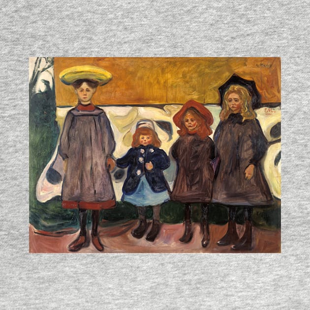 Four Girls in Asgardstrand by Edvard Munch by Classic Art Stall